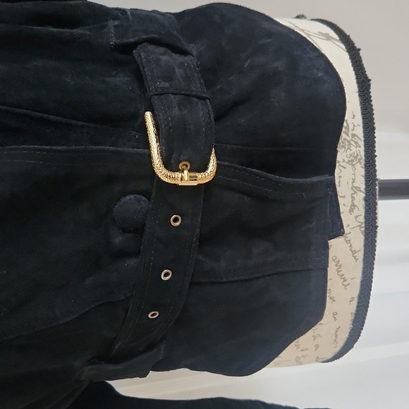 VERA PELLE VINTAGE SUEDE LEATHER CROPPED JACKET SIZE 42=10 usa - Picture 2 of 12